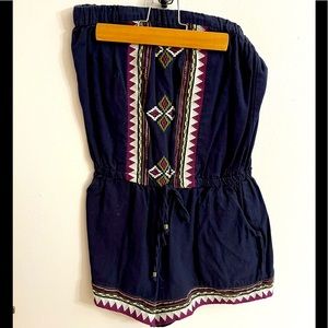 Navy Blue Angie Size Small Strapless Romper!